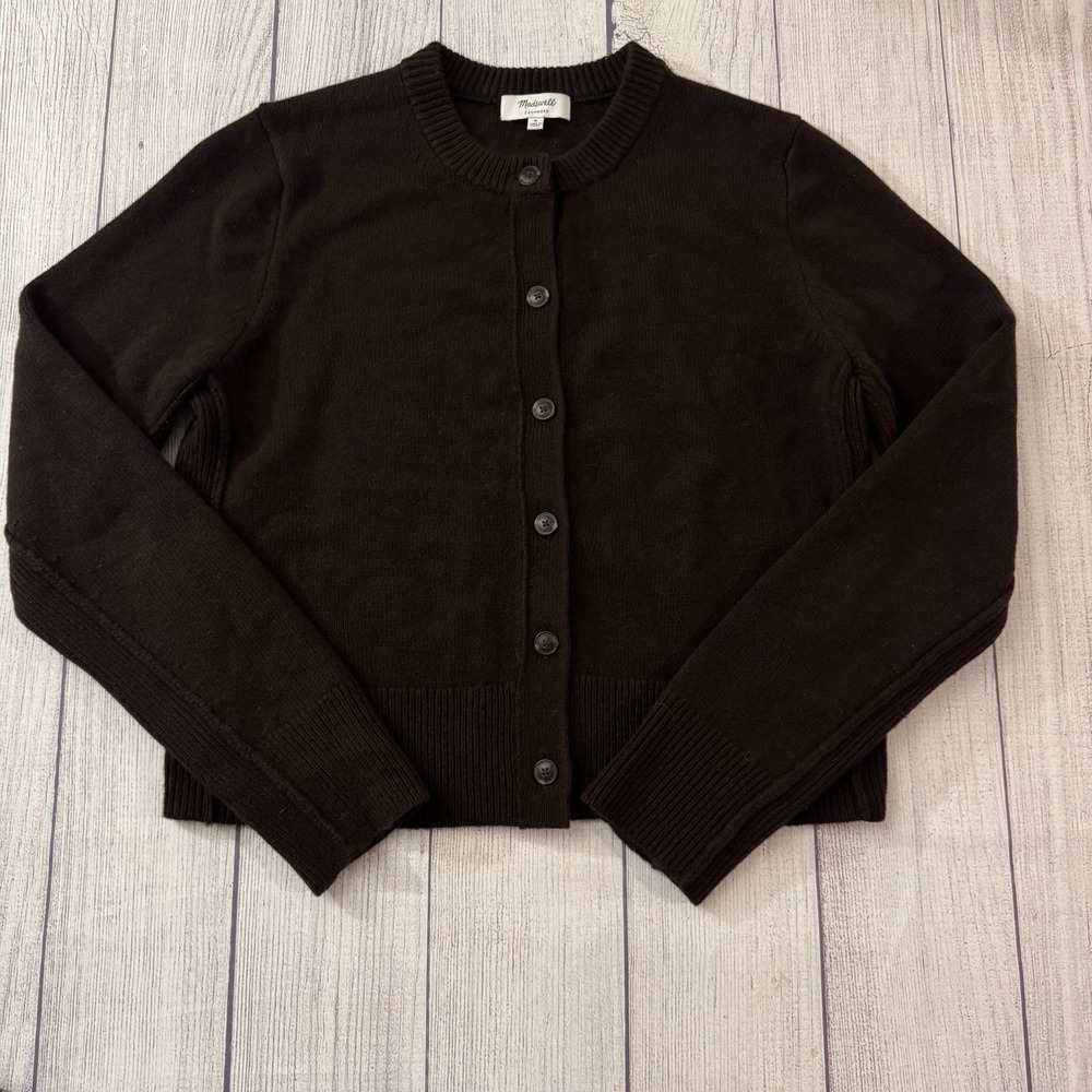 Madewell Cashmere Button Front Cardigan Sweater Luxe Size Medium Women's